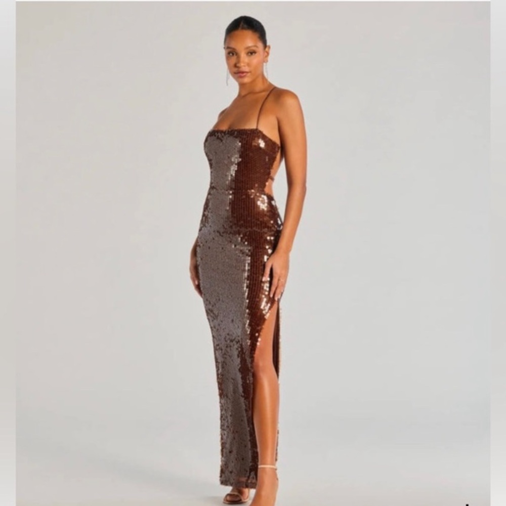 Windsor Chocolate Sequin Gown